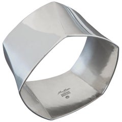 Georg Jensen Hans Hansen Modernist Pentagonal Silver Bangle