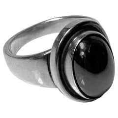 Vintage Georg Jensen Hematite Sterling Ring