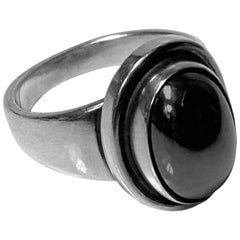 Georg Jensen Hämatit-Sterlingsilber-Ring Harald Nielsen Design