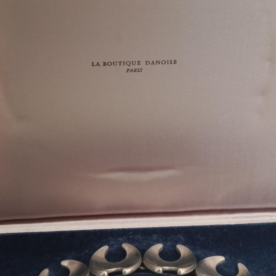 Georg Jensen Henning Koppel 130B Hematite Silver Necklace - 1950s Design In Good Condition For Sale In Magenta, IT