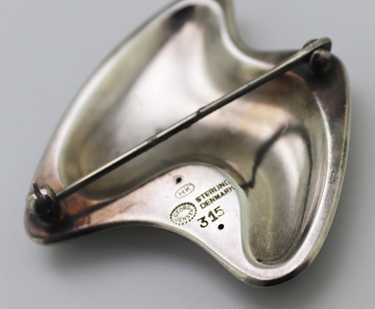Georg Jensen Henning Koppel, #315, Enamel, Sterling Silver Brooch
