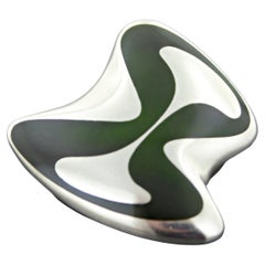 Retro Georg Jensen Henning Koppel, #315, Enamel, Sterling Silver Brooch