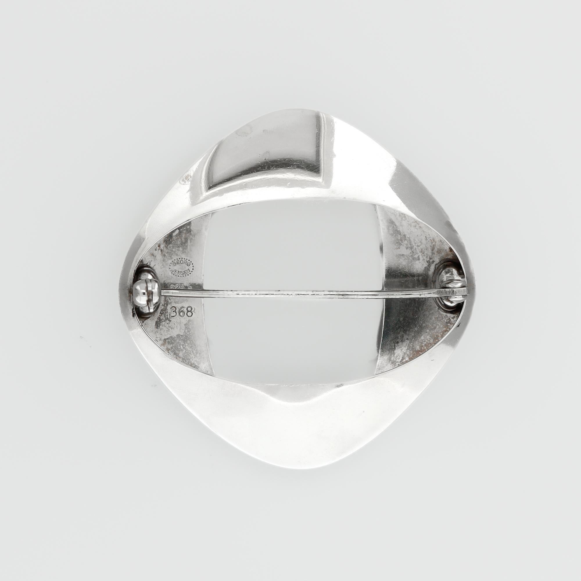 Georg Jensen Henning Koppel Broche danés moderno de plata de ley nº 368 en venta 2