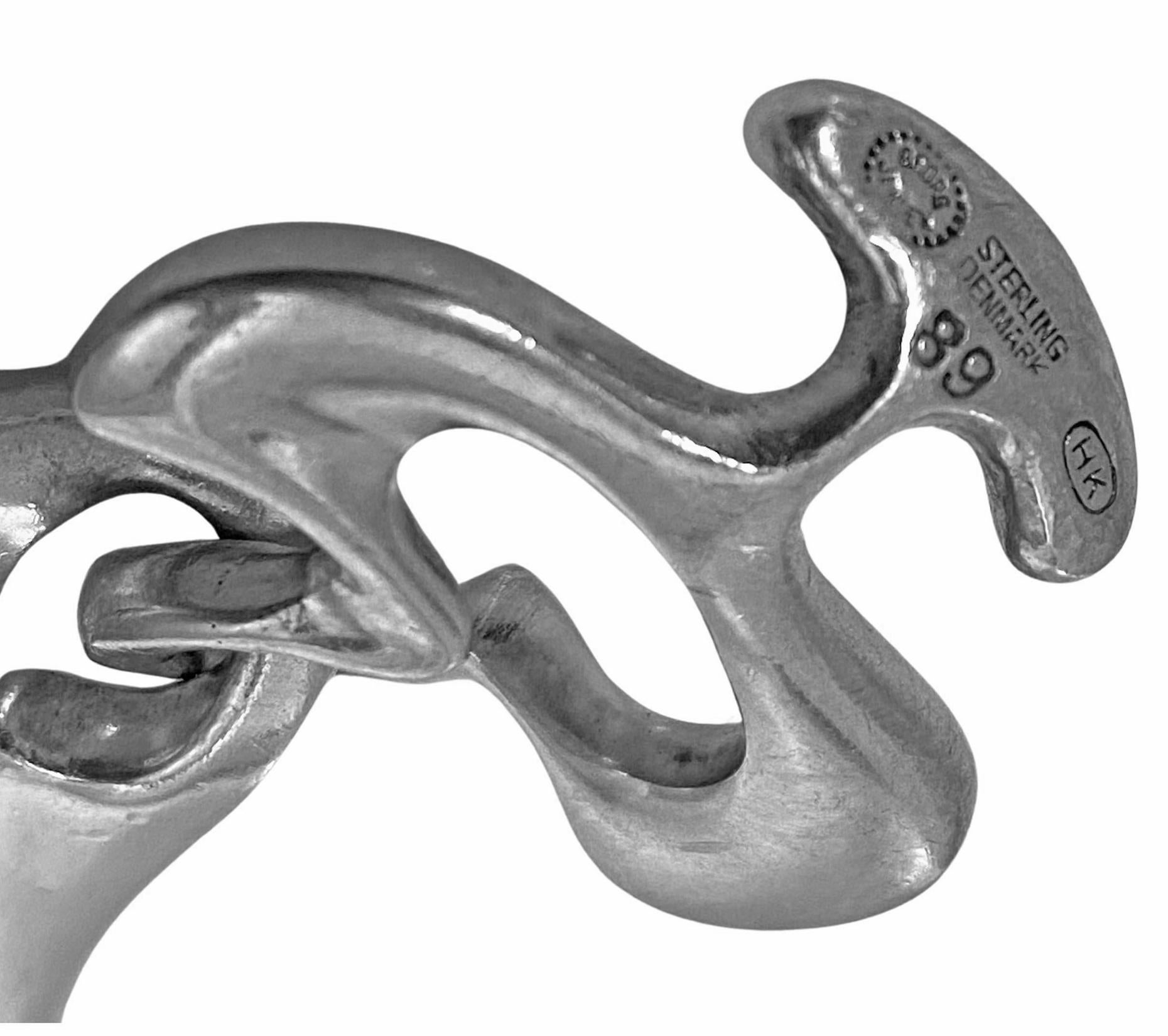 Georg Jensen Henning Koppel Sterling Silver Bracelet, Amoeba #89 For Sale 2