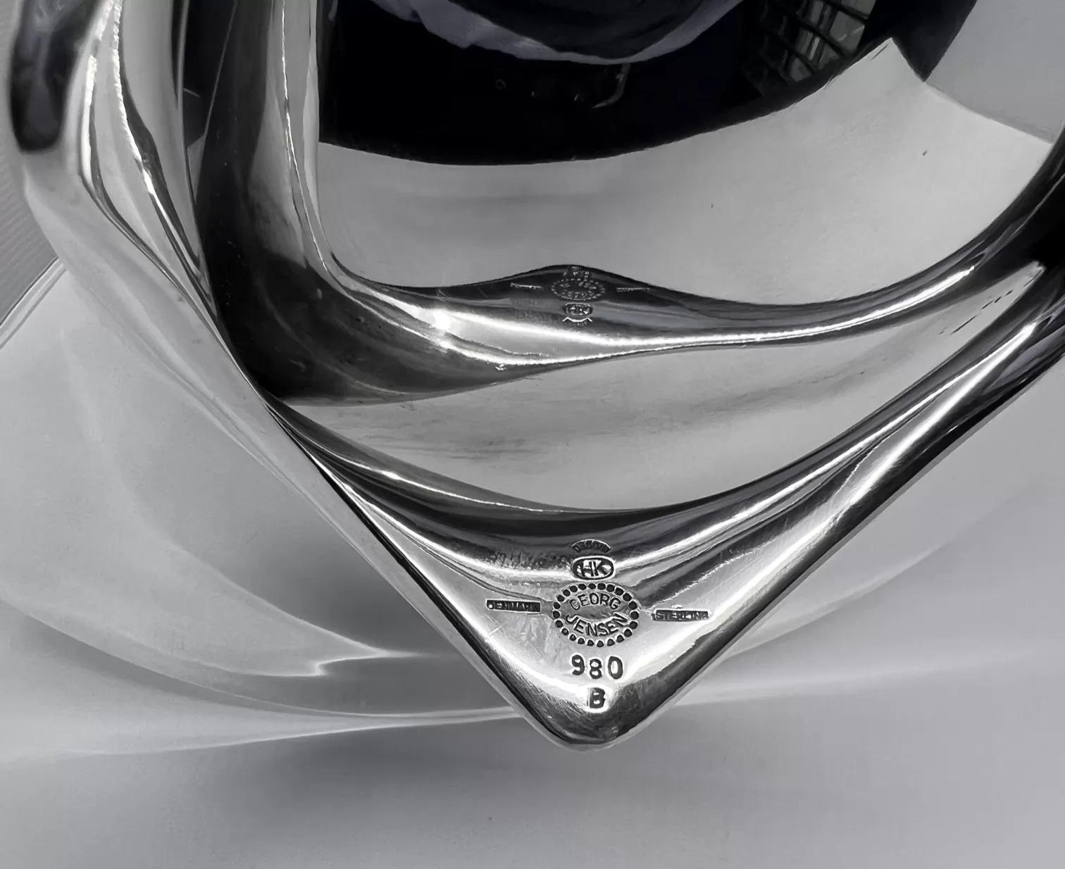 Polished Georg Jensen Henning Koppel Sterling Silver Centerpiece Bowl 980 For Sale