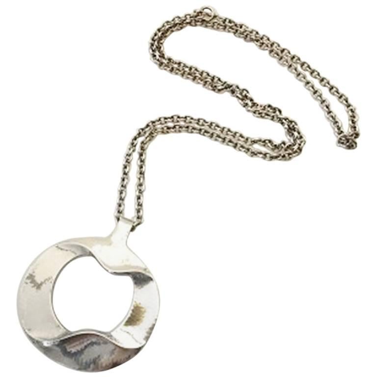 Georg Jensen Henning Koppel Sterling Silver Pendant with Chain No 121