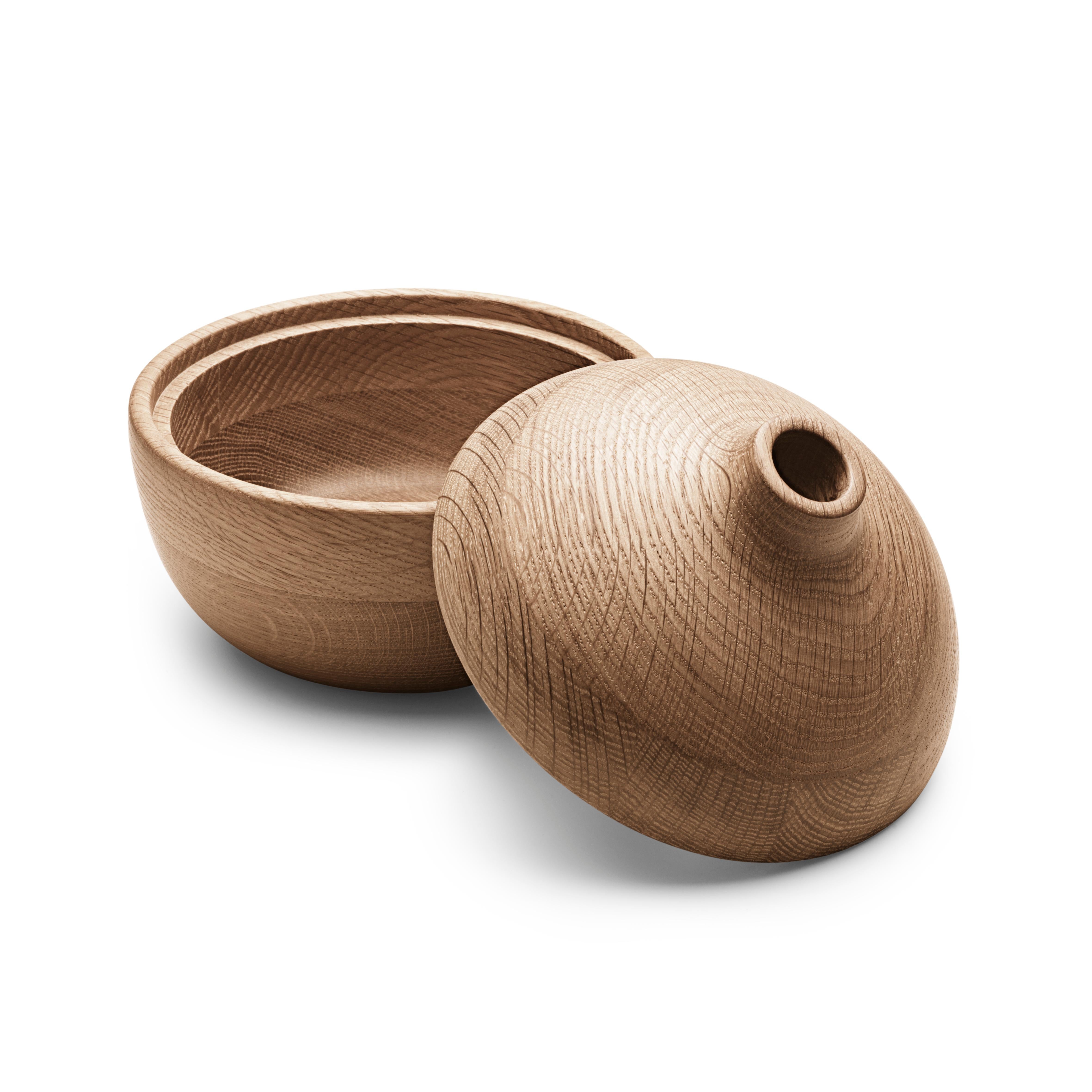 Moderne Georg Jensen HK Bonbonniere en bois de chêne par Henning Koppel en vente