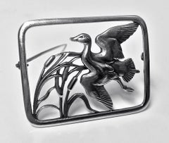Georg Jensen Hugo Liisberg Sterling Bird Brooch, Denmark, circa 1930