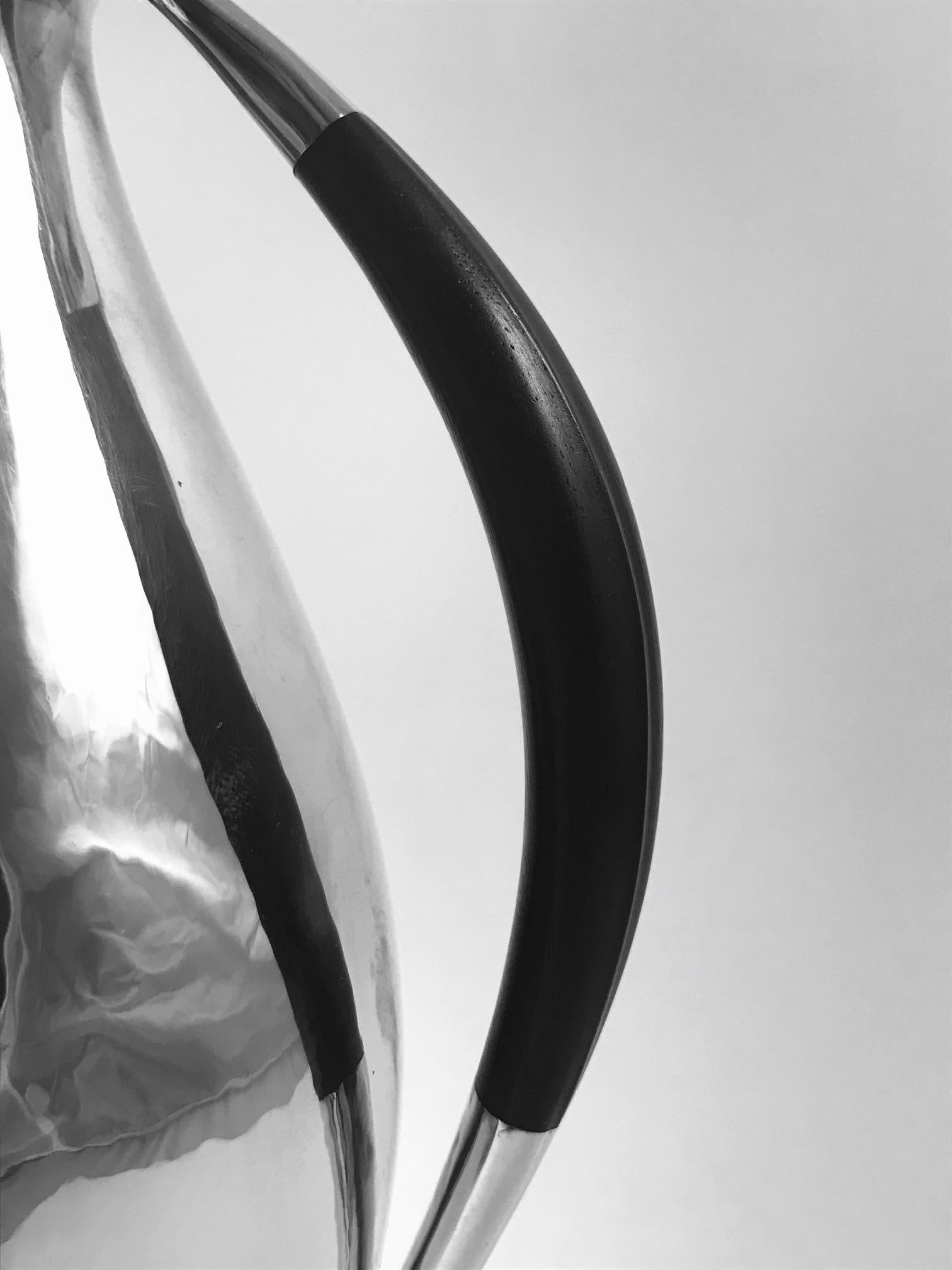 Early 20th Century Georg Jensen Johan Rohde Pitcher 432E Ebony Handle For Sale