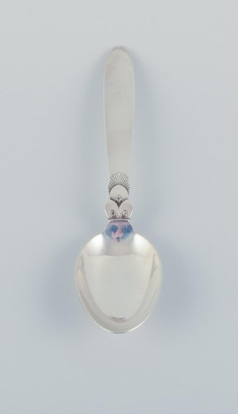 Art Deco Georg Jensen, Kaktus, set of twelve sterling silver dessert spoons. For Sale