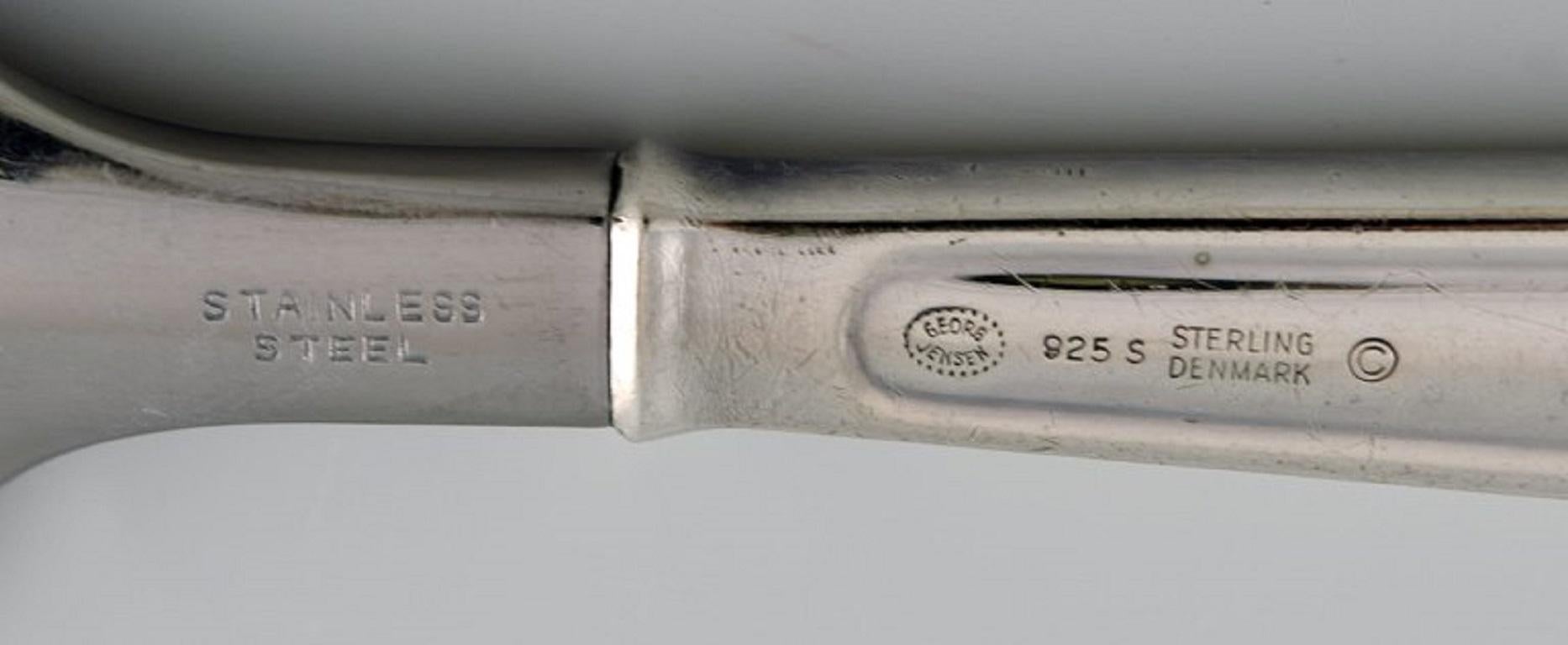 Danese Georg Jensen Koppel Posate, Cucchiaio da cena in argento sterling, 2 cucchiai disponibili in vendita
