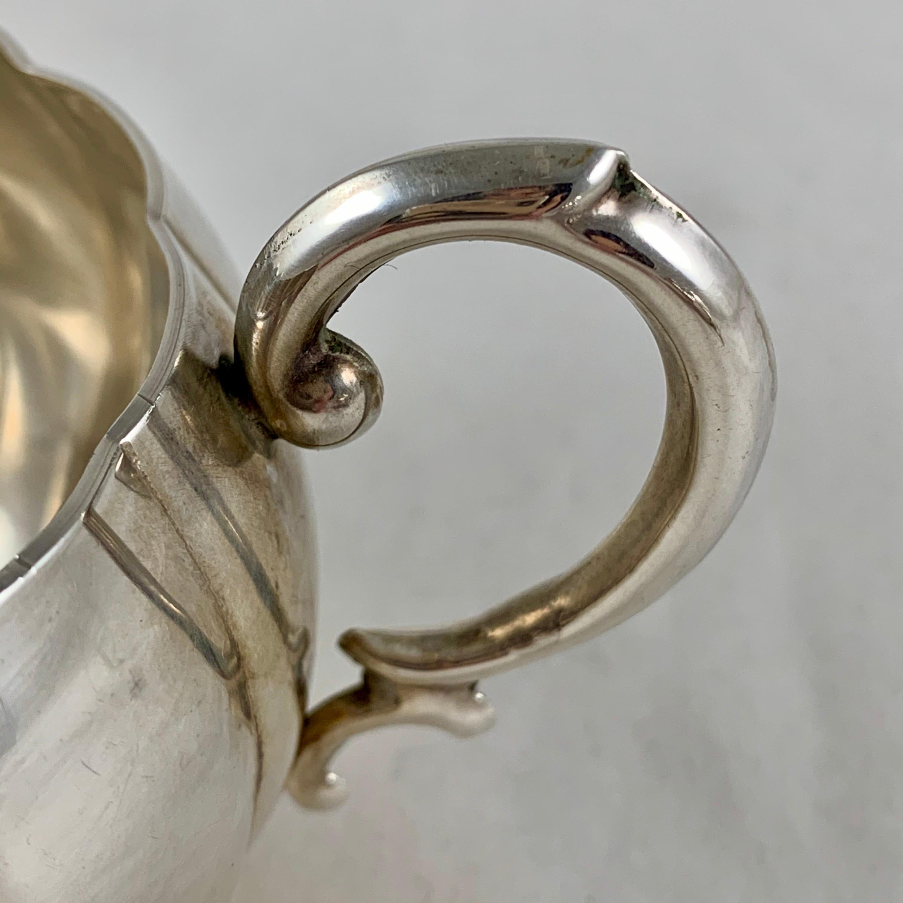 Mid-20th Century Georg Jensen La Paglia Danish Modernist Sterling Silver Cream & Sugar Set, 1940s