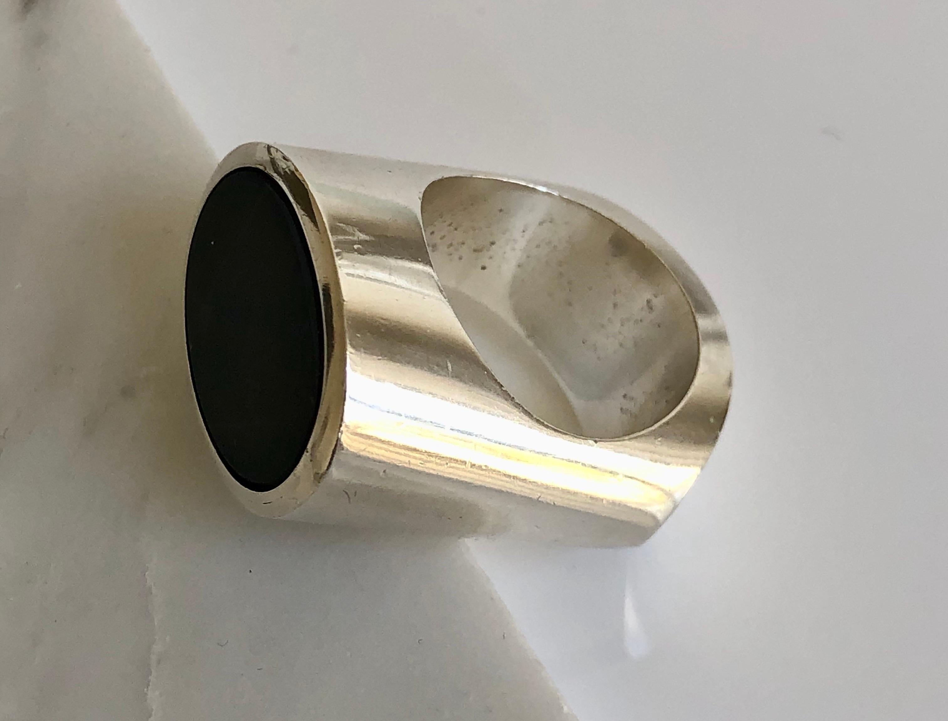 Oval Cut Georg Jensen Labradorite ring designed by Andreas Mikkelsen Denmark For Sale