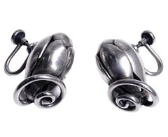 Georg Jensen Orecchini a goccia di neve disegnati da LaPaglia C.1944