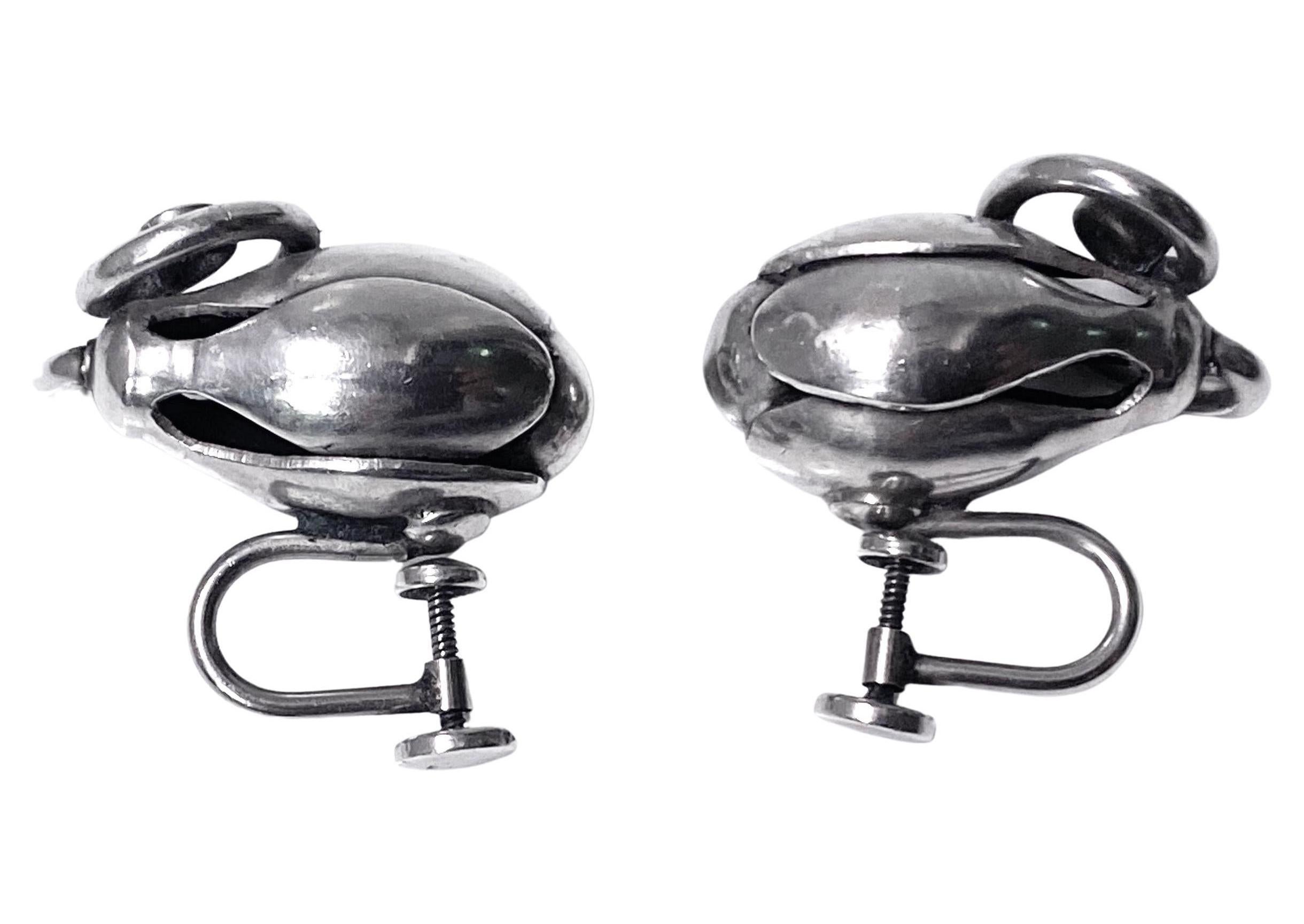 Women's Georg Jensen LaPaglia designed snow drop Earrings C.1944