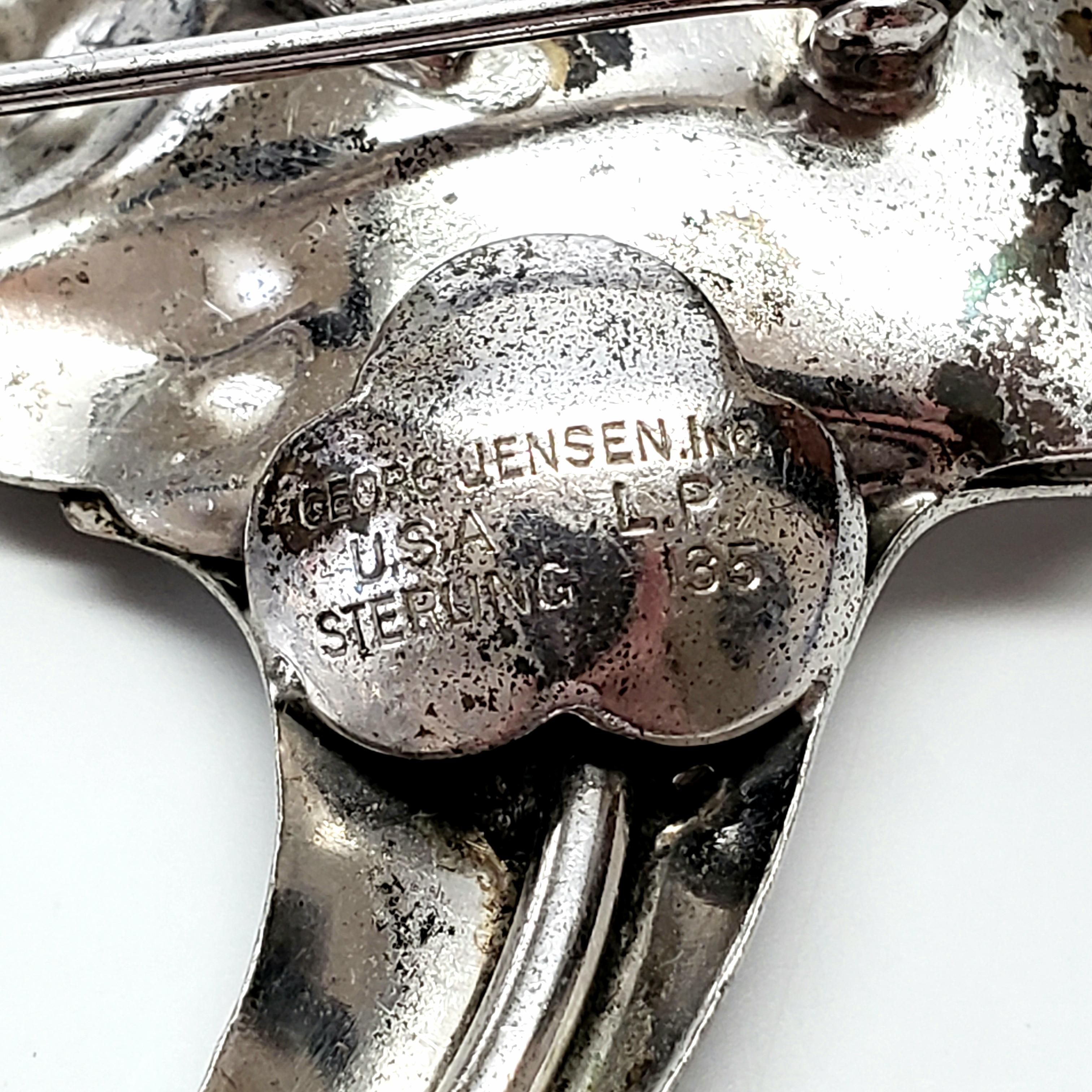 Georg Jensen LaPaglia Sterling Silver Trumpet Flower Pin / Brooch 2