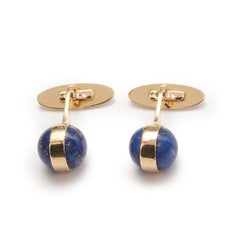 Georg Jensen Gemelos de oro y bola de lapislázuli, diseñados por Magnus Stephensen