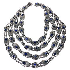 Georg Jensen Lapis Multi Strand Necklace No 1 Denmark C.1933