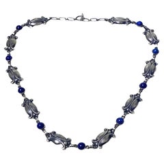 Georg Jensen Lapis Sterling Necklace No.15