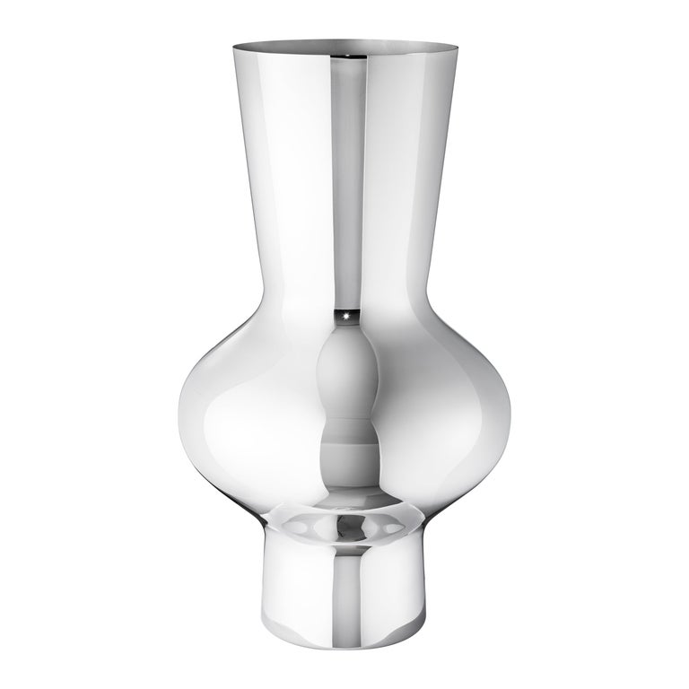 Jensen Large Alfredo Vase in Stainless Steel Finish by Alfredo