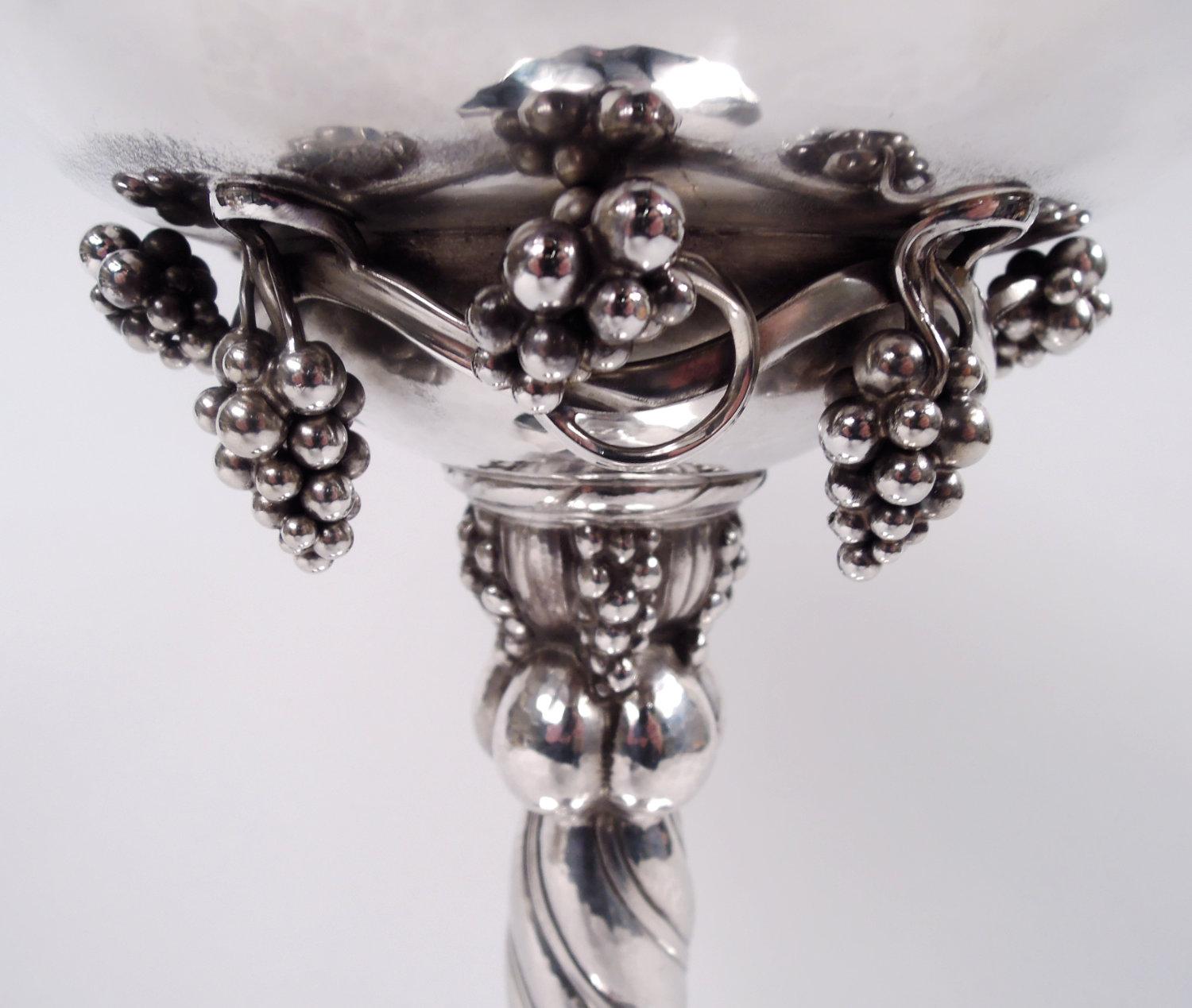 Scandinavian Modern Georg Jensen Large Danish Modern Centerpiece Tazza Compote For Sale