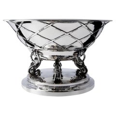 Antique Georg Jensen Large Monumental Silver Punch Bowl 268A