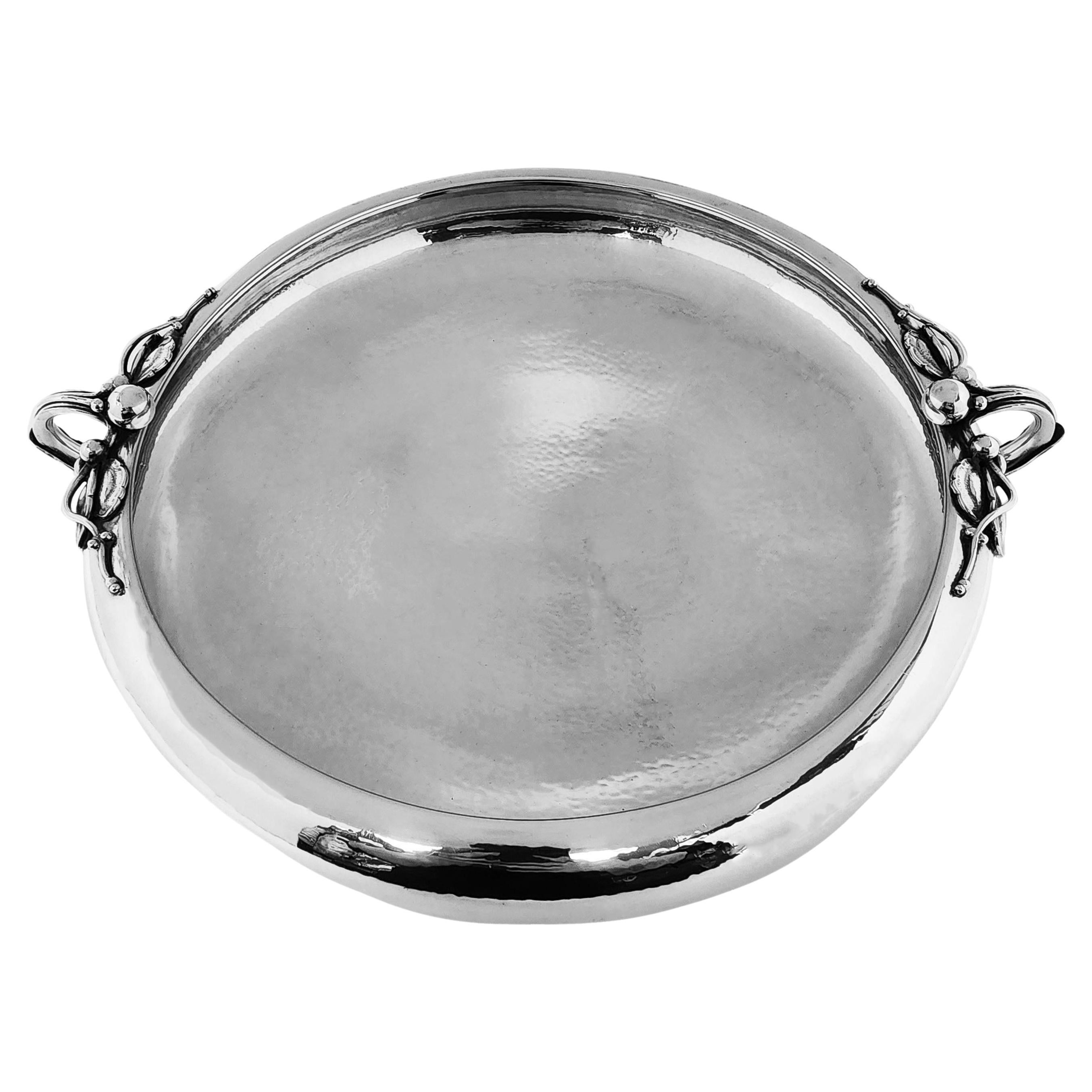 Georg Jensen Large Sterling Silver Bowl c. 1945 - 77 Copenhagen, Denmark Fruit 