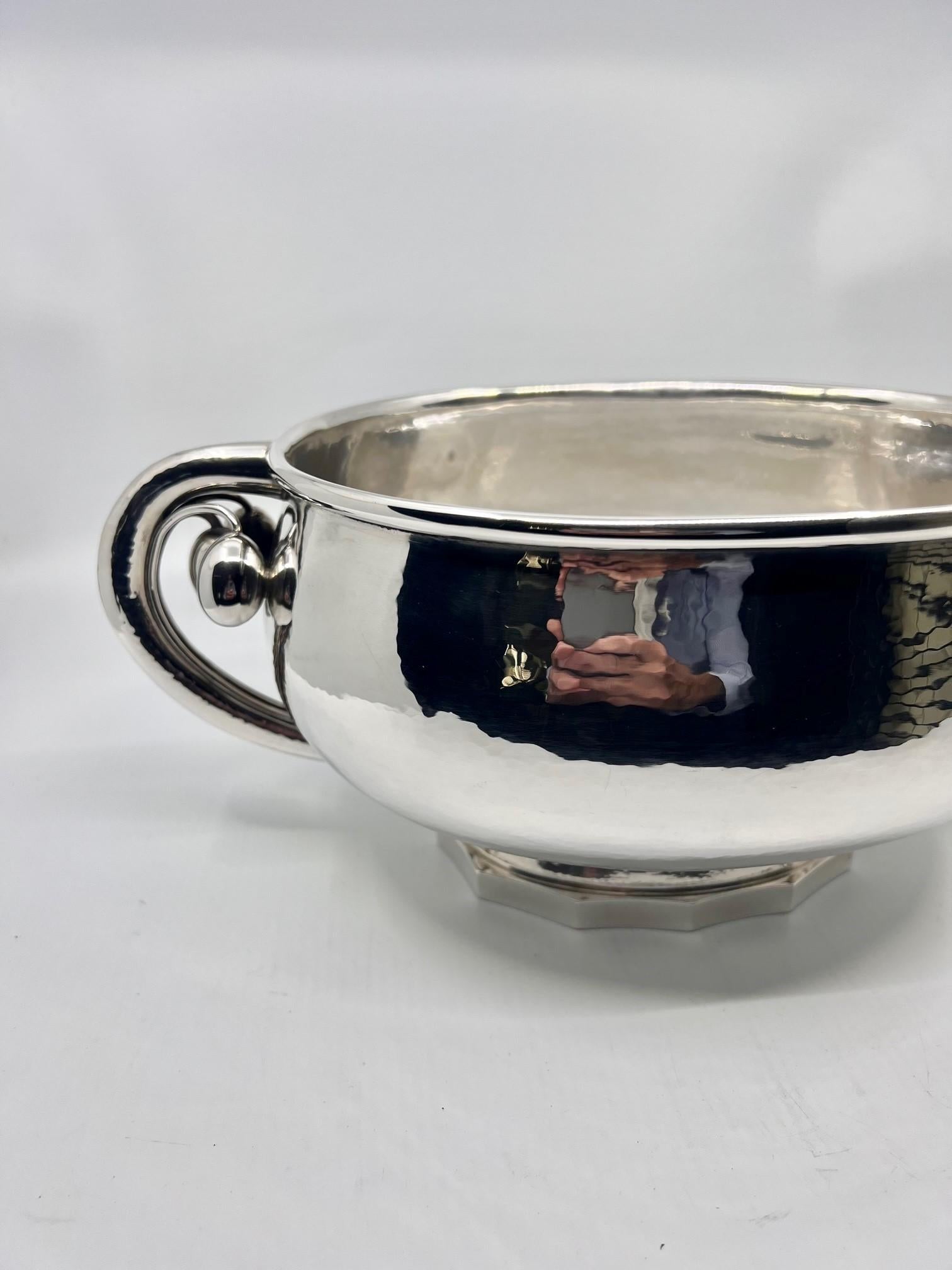 Hand-Crafted Georg Jensen Large Sterling Silver Centerpiece Bowl 501 For Sale