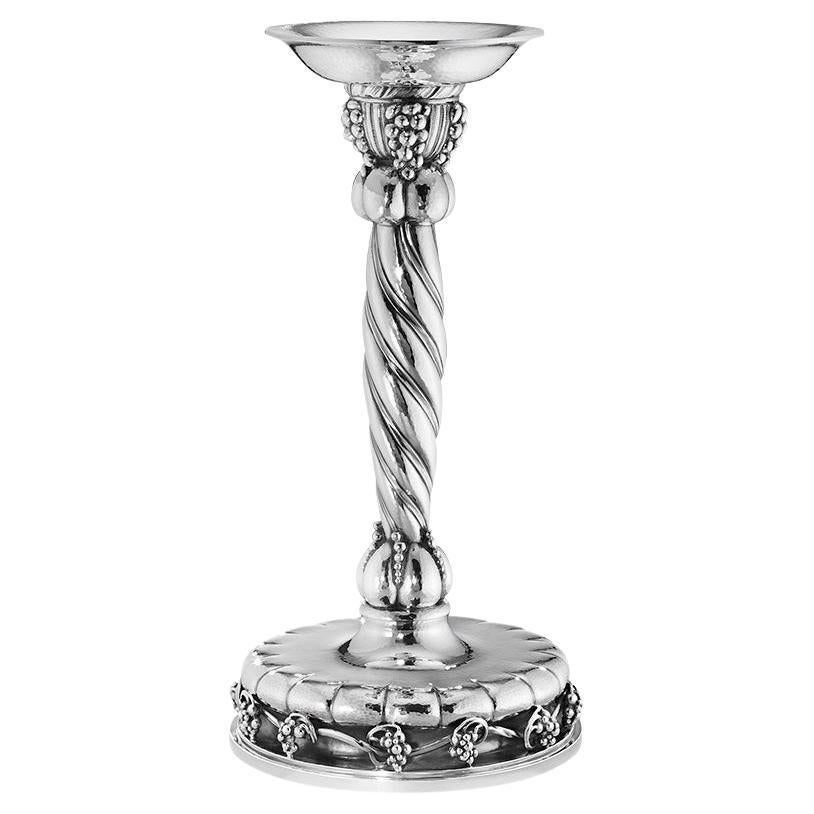 Georg Jensen Large Sterling Silver Grape Candlestick #264 For Sale