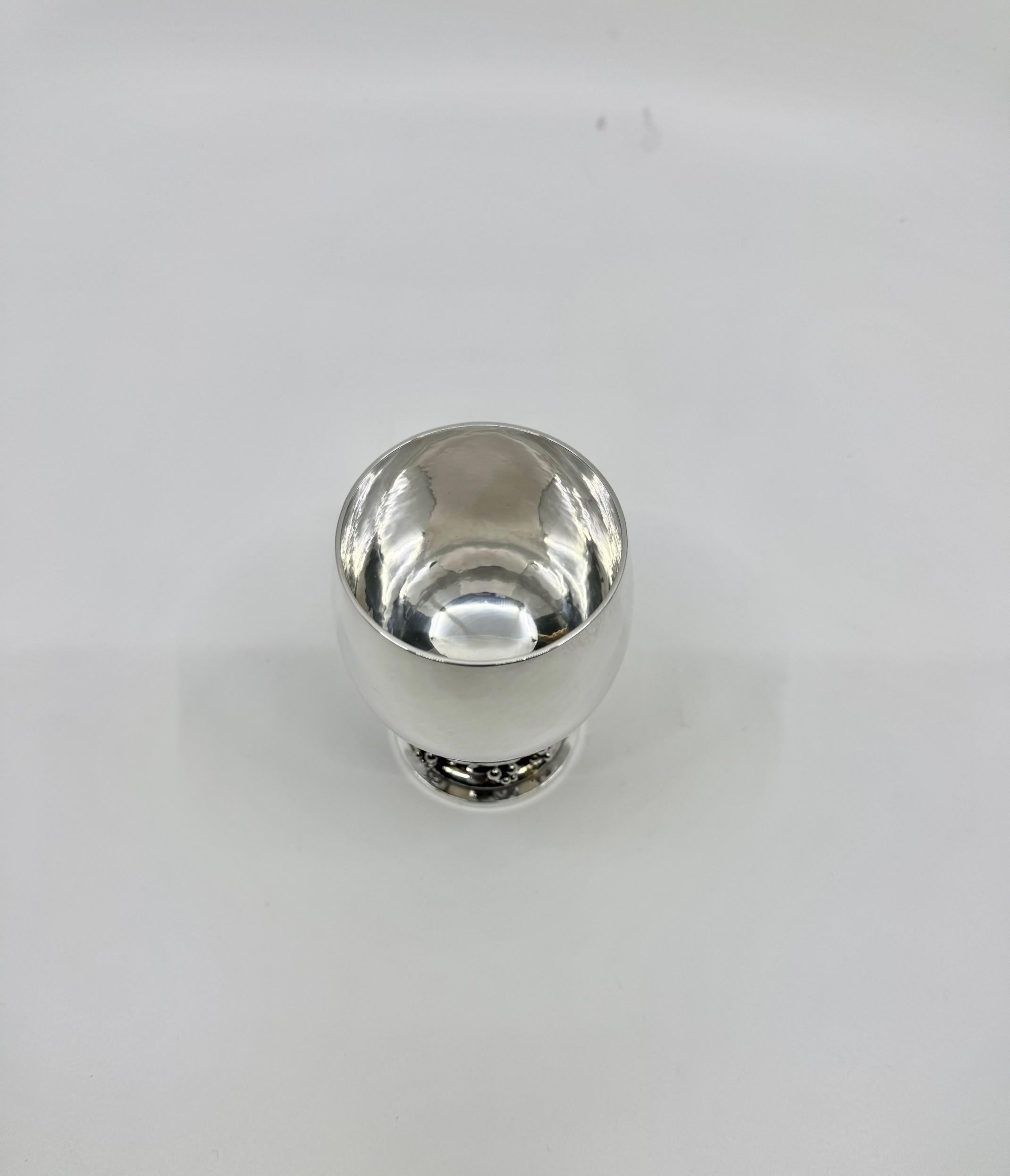 Danish Georg Jensen Large Sterling Silver Grape Cup 296A For Sale