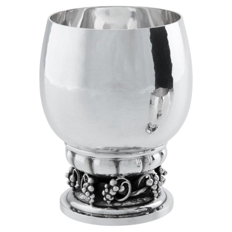 Georg Jensen Large Sterling Silver Grape Cup 296A For Sale