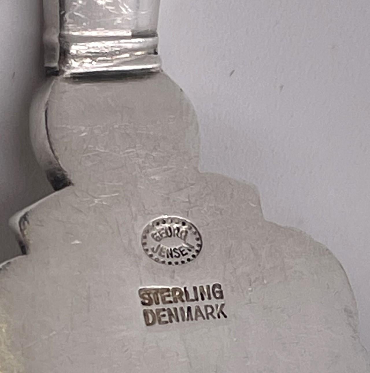 20th Century Georg Jensen Large Sterling Silver Mashed Potato Spoon in Acorn Pattern For Sale