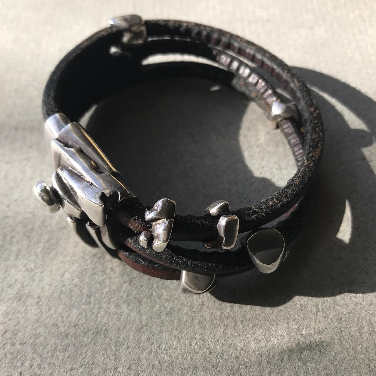 georg jensen leather bracelet