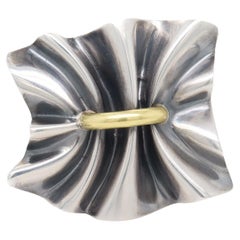 Georg Jensen Lene Munthe Sterling Silver & 18K Yellow Gold 399 Brooch