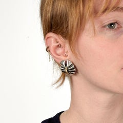 Georg Jensen Lene Munthe Sterling Silver & 18K Yellow Gold #400 Clip-On Earrings