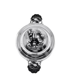 Georg Jensen Lidded "Rose" Tureen With Ebony Handles #417