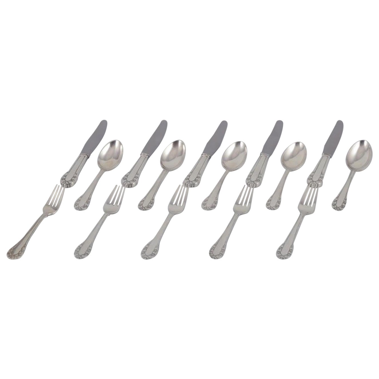 Georg Jensen Maiglöckchen. Komplettes Tafelservice aus Sterlingsilber im Angebot