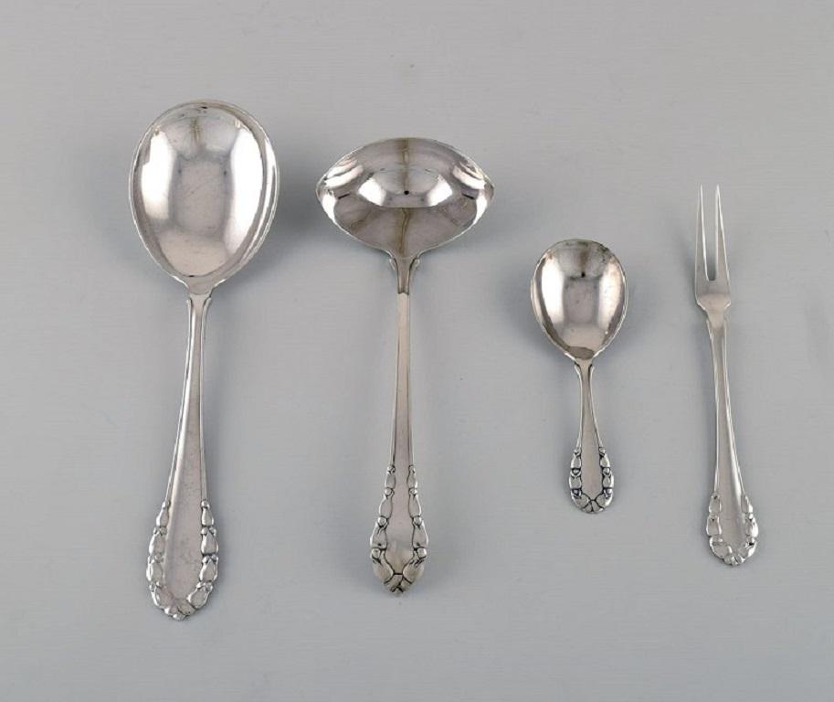 Art Nouveau Georg Jensen Lily of the Valley Lunch Service in Sterling Silver