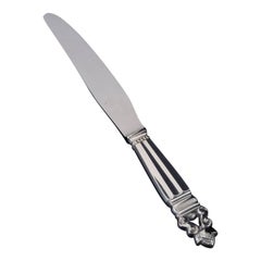 Georg Jensen. Long dinner knife, “Acorn". Sterling silver and stainless steel Georg Jensen. Long dinner knife, “Acorn". Sterling silver and stainless steel