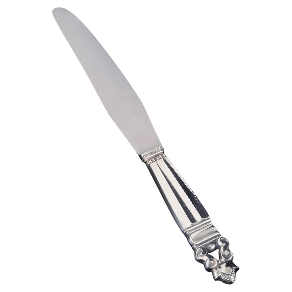 Georg Jensen. Long dinner knife, “Acorn". Sterling silver and stainless steel