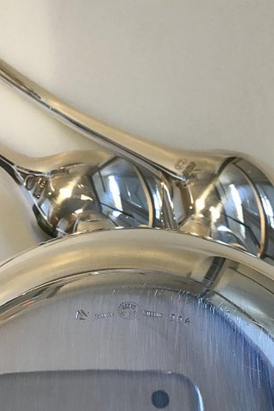 Danish Georg Jensen Magnus Stephensen Sterling Silver Salad Bowl with Salad Set No 994 For Sale