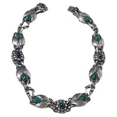 Georg Jensen, collier en malachite et argent sterling n° 1.