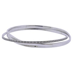 Retro Georg Jensen Marcia Silver Diamond Bangle Bracelet 618 B