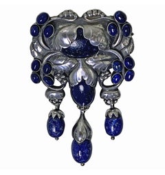Georg Jensen Broche maître en sodalite, C.1933