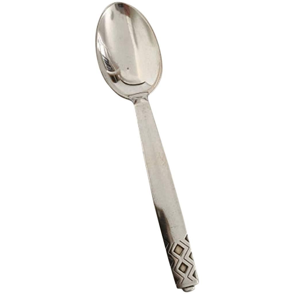 Georg Jensen Mayan Sterling Silver Dinner Spoon #011 For Sale