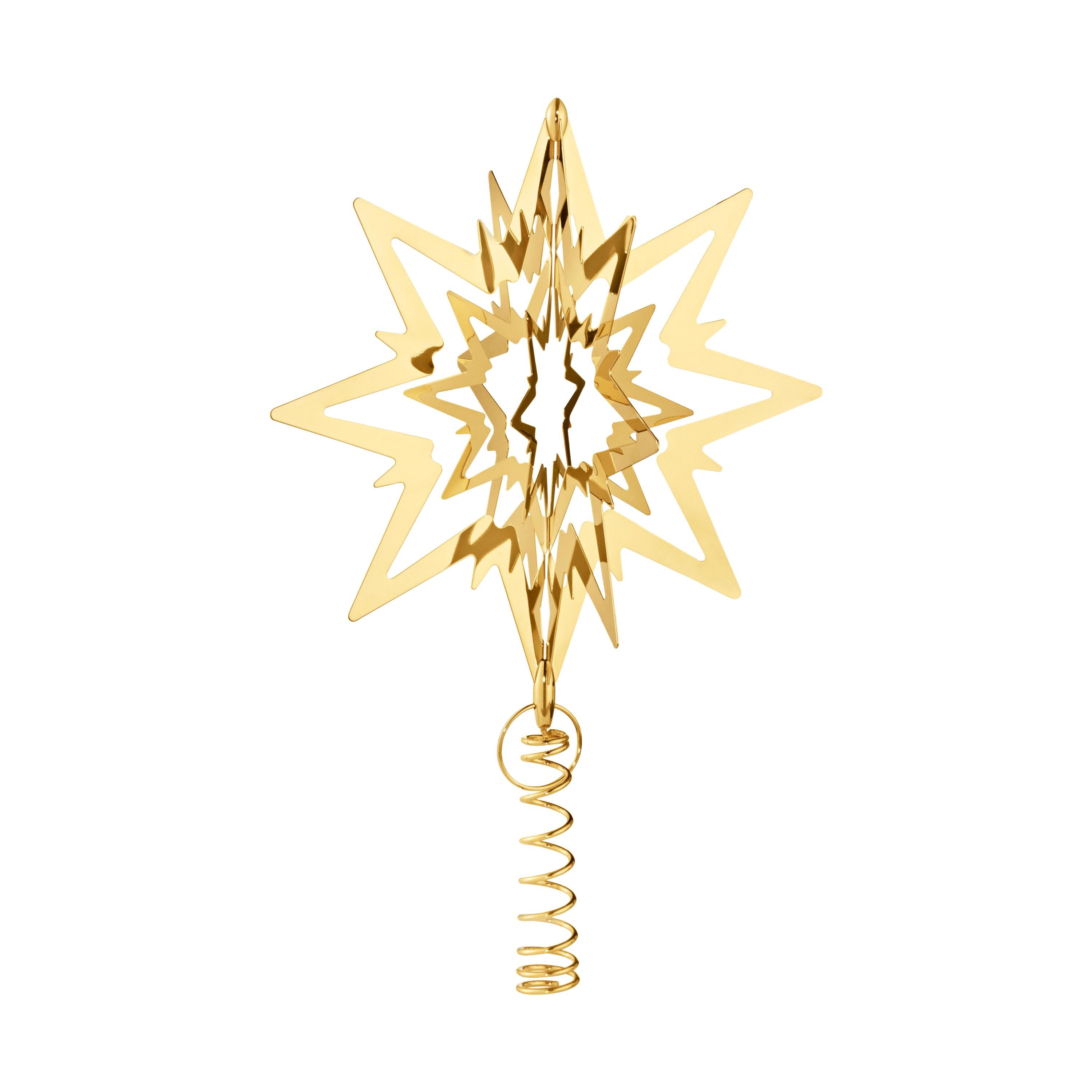 Georg Jensen Medium Christmas Tree Star in Gold Brass by Flemming Eskildsen For Sale