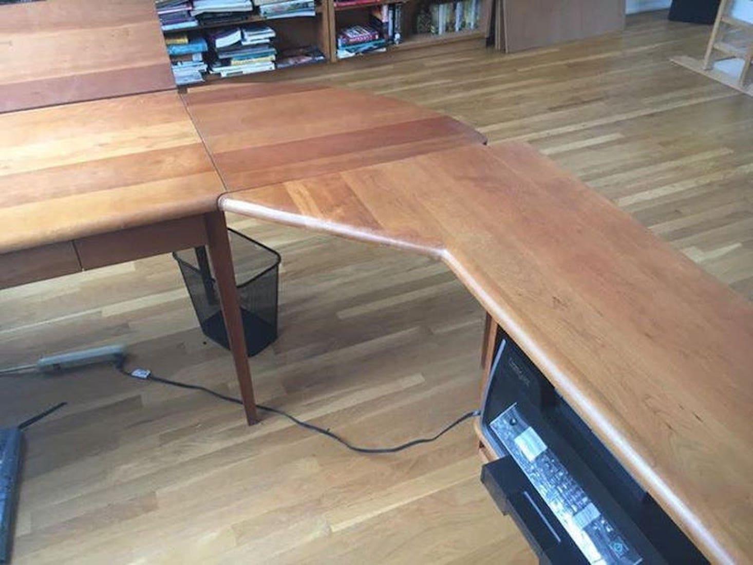 corner desk cherry wood