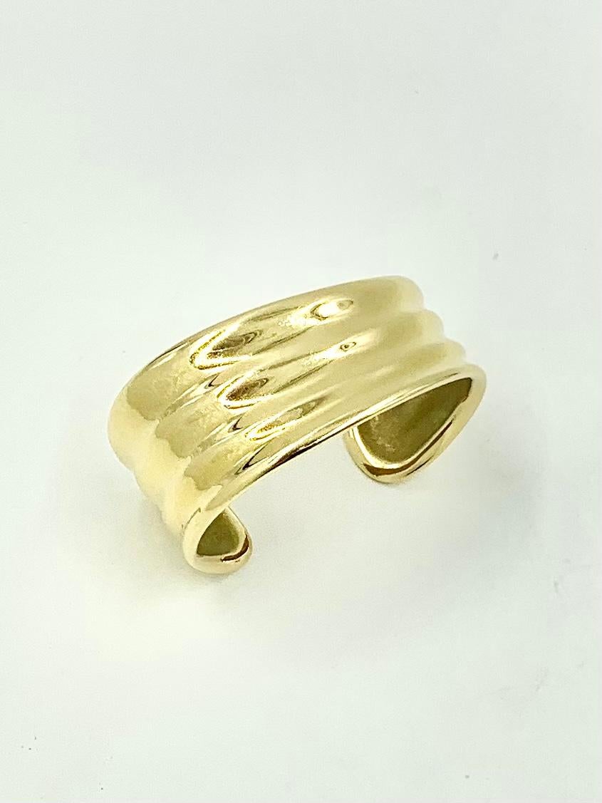 Georg Jensen Minas Spiridis Large 18K Yellow Gold Cuff Bracelet, 1990's 4