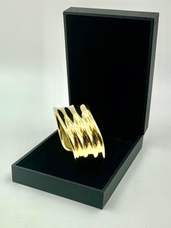 Georg Jensen Minas Spiridis Large 18K Yellow Gold Cuff Bracelet, 1990's