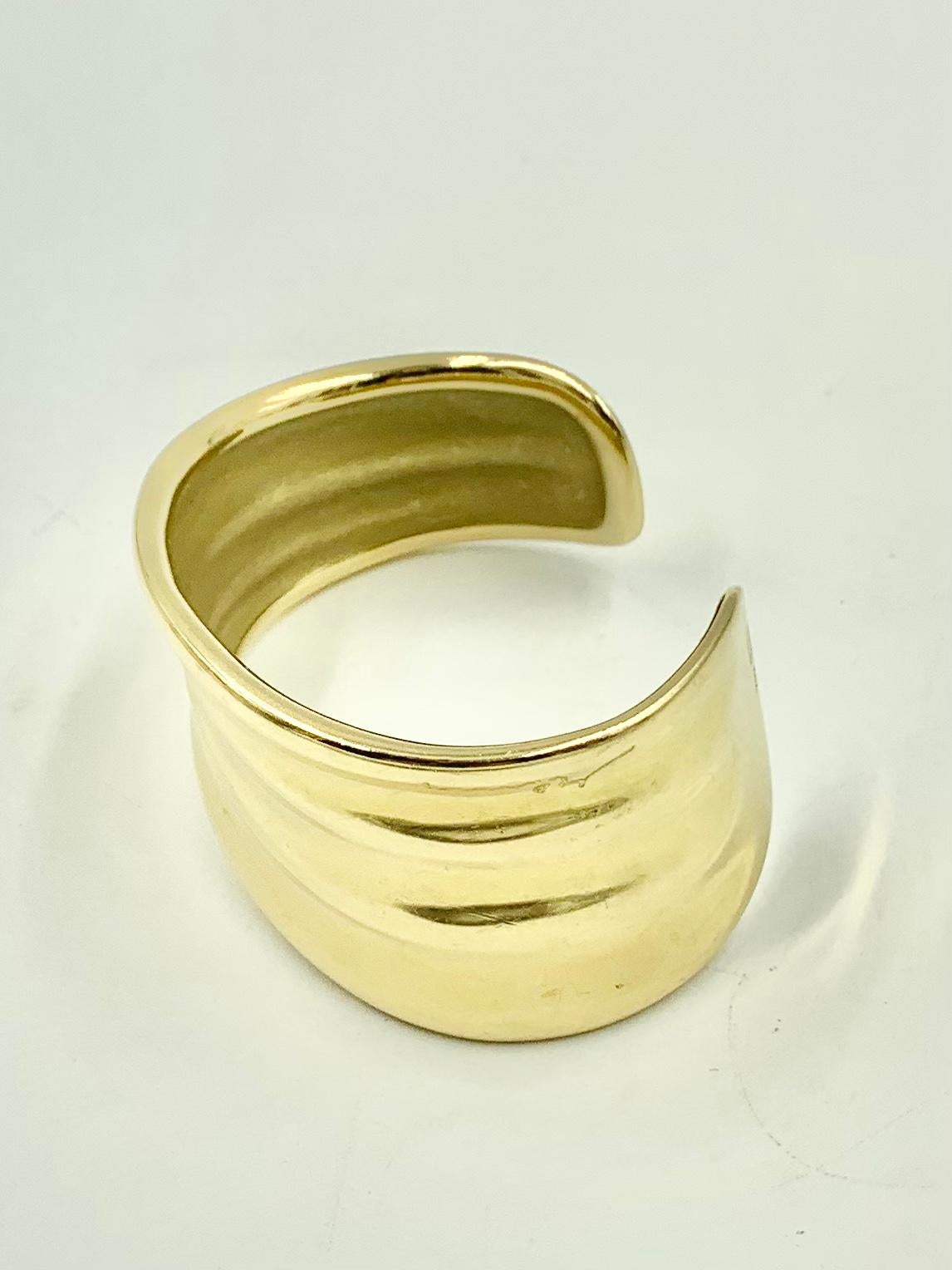 Georg Jensen Minas Spiridis Large 18K Yellow Gold Cuff Bracelet, 1990's In Good Condition In New York, NY